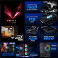 thumbnail image 3 of Computadora Escritorio Completa Xtreme PC Gaming AMD Radeon Vega Renoir Ryzen 5 5600G 16GB SSD 1TB Monitor 27 75Hz WIFI Black gaming ligero, oficina, estudio y hogar, 3 of 6