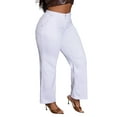 thumbnail image 2 of VIPHONEY Plus Size Women's High-Waist Wide-Leg White Denim Jeans, 2 of 7