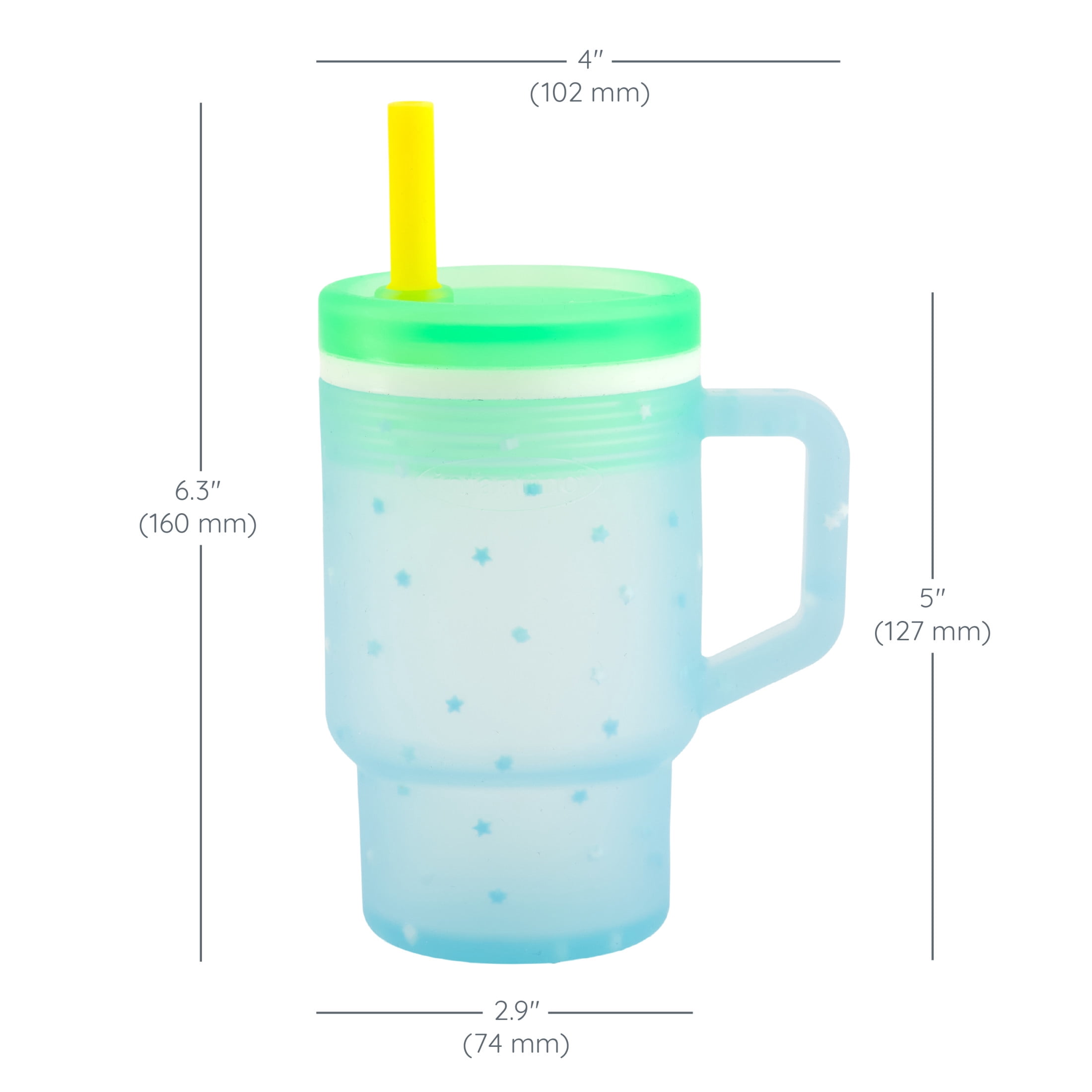 Infantino My 1st Tumbler - Toddler-Friendly 9oz Training Cup with Straw and Handle, Blue Stars