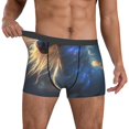 thumbnail image 2 of Salouo Starry Light White Horse Print Men's Boxer Briefs,Breathable Underwear Elastic Waistband Briefs for Men -Small, 2 of 8