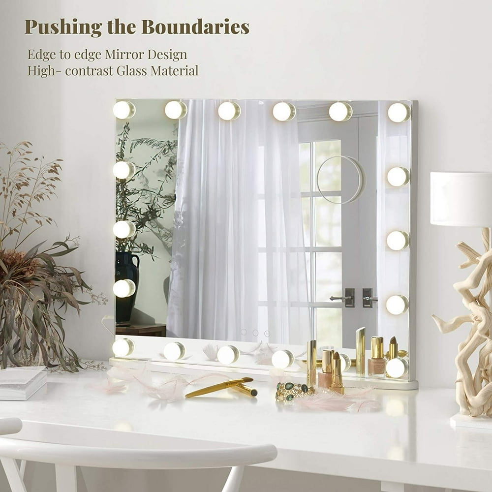 LUXFURNI Vanity Mirror with Makeup Lights, Large Hollywood Light up