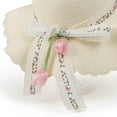 thumbnail image 6 of UTSJKR Womens Wavy Oversized Brim Straw Hat with Floral Tulip Lace Ribbon for Summer Seaside Vacation Outdoor Shoot Neighborhood Potluck Soft Elegant Accessory White, 6 of 6
