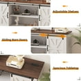 thumbnail image 5 of 66 Inch Classic Farmhouse TV Stand for 75" Television, Wood Entertainment Center with Storage & Sliding Barn Doors, Adjustable Shelf Media TV Console Table Entertainment Center Console Table, 5 of 7