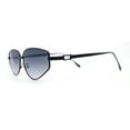 thumbnail image 3 of Narrow Tapered Side Tear Drop Shape Metal Rim Hipster Sunglasses Black - Smoke, 3 of 4