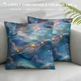 thumbnail image 3 of Acheng Short Plush Pillowcase 1 Piece Gold and Blue Abstract Art White, 3 of 5