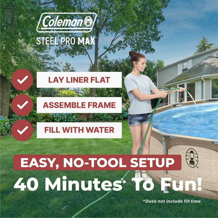 Coleman Steel Pro Max 14' x 33" Round Metal Frame Above Ground Pool Set