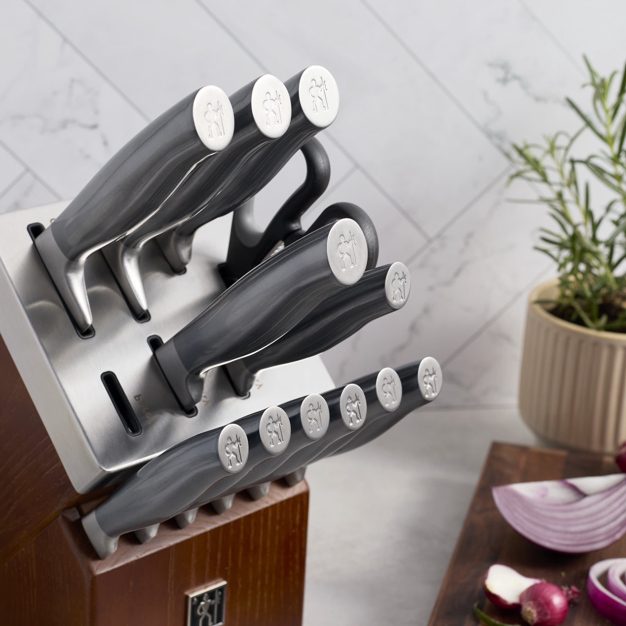 J.A. Henckels International Graphite 14-pc Self-Sharpening Knife Block Set