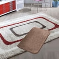 thumbnail image 2 of GUOOL Bathroom Rug Machine Washable Water Absorbent Bath Shower Mat Anti-Slip Bath Mat Brown, 2 of 8