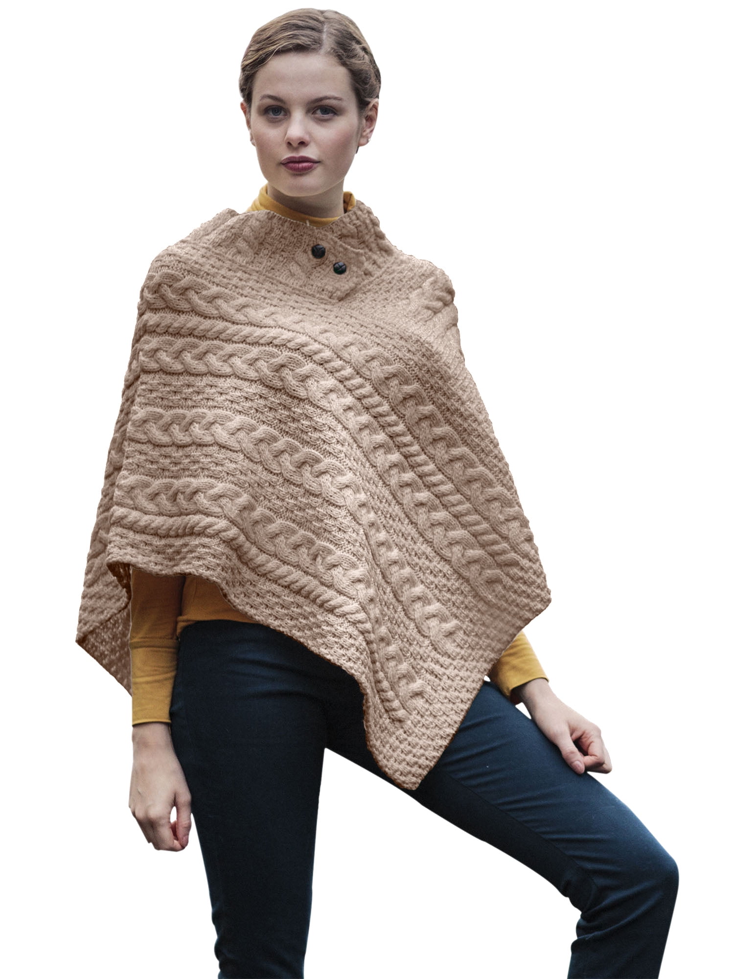 Aran Woollen Mills - Aran Woollen Mills Poncho Sweater 100% Merino Wool ...