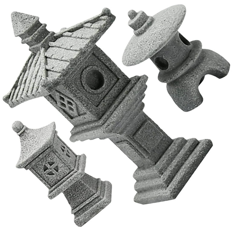 GOOHOCHY 4 Sets Stone Lantern Decoration Bonsai Statue - Walmart.com