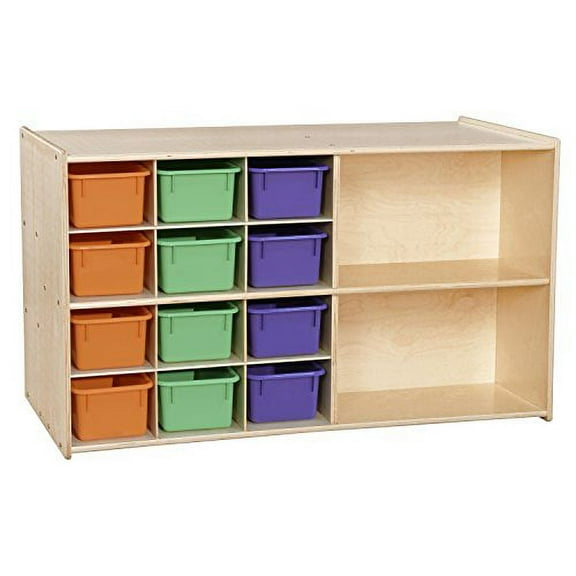 contender c16603apf double storage with 12 assorted pastel trays, assembled