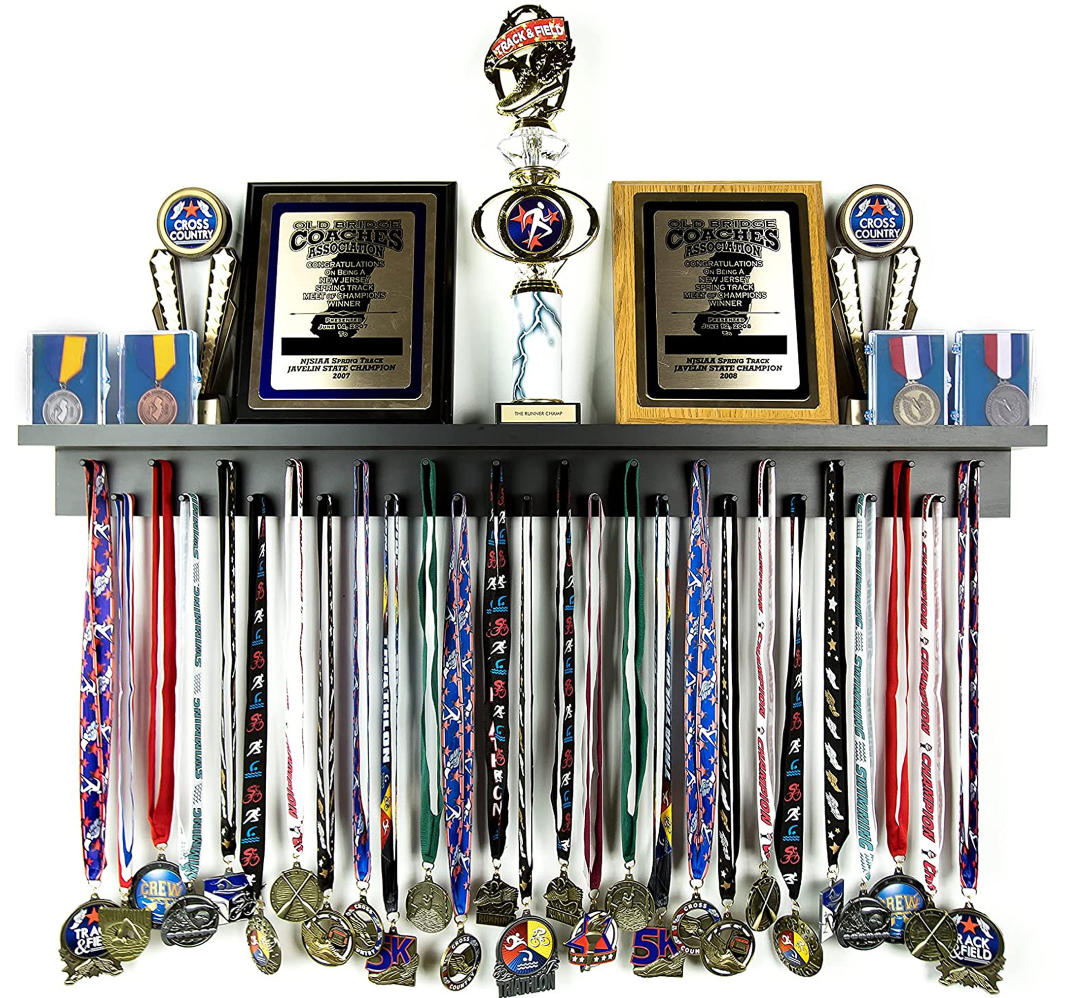 Express Medals Various 10 Pack Styles of Auto Racing Flag Award Medals with Neck Ribbons Trophy Award Prize Gift 
