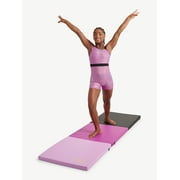 Justice 6 Three Folding Gymnastics Mat with Carry Handles, Multi Color, Pink, 1.5-inch Thickness