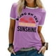 thumbnail image 1 of Las mujeres impresas de manga corta Camiseta cuello redondo verano casual camiseta tops para oficina fecha noche fuera púrpura XL, 1 of 5