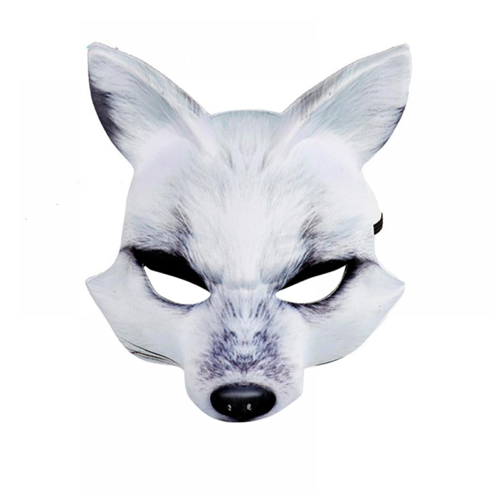 Masquerade Half Face Mask Halloween White Fox Animal Masks Men And Women 