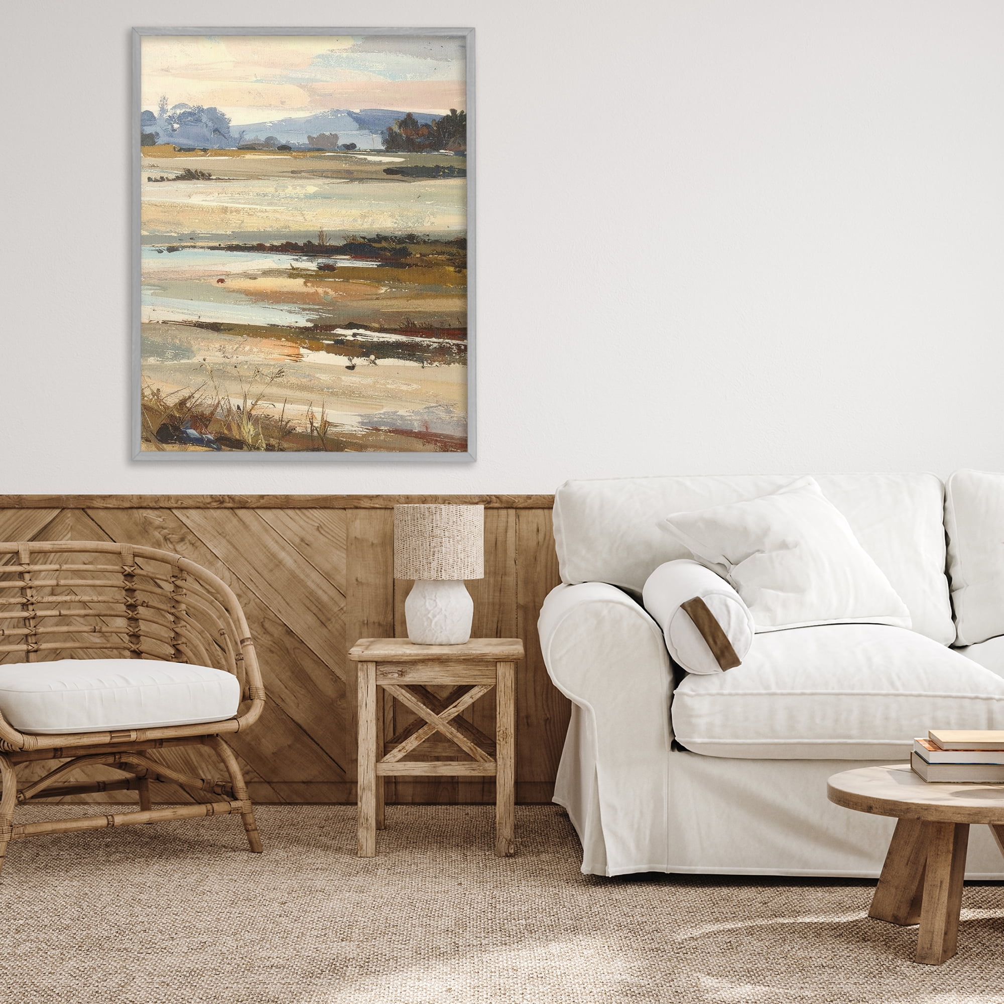 Stupell Industries Distant Horizon Portrayal Gray Framed Giclee Art, design by Alonza Saunders