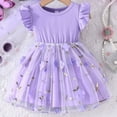 thumbnail image 5 of SGMVNU Toddler Baby Girls Tutu Dress Ruffle Sleeve Flower Girl Dress Cute Summer Casual Sun Dresses for Birthday Party, Purple, 2-3 Years, 5 of 8