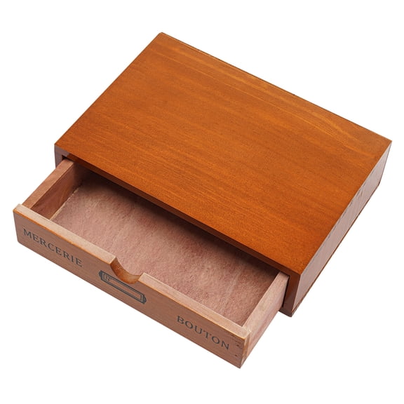 Wooden Single-Drawer Storage Box - Elegant Desktop Organizer for Jewelry & More