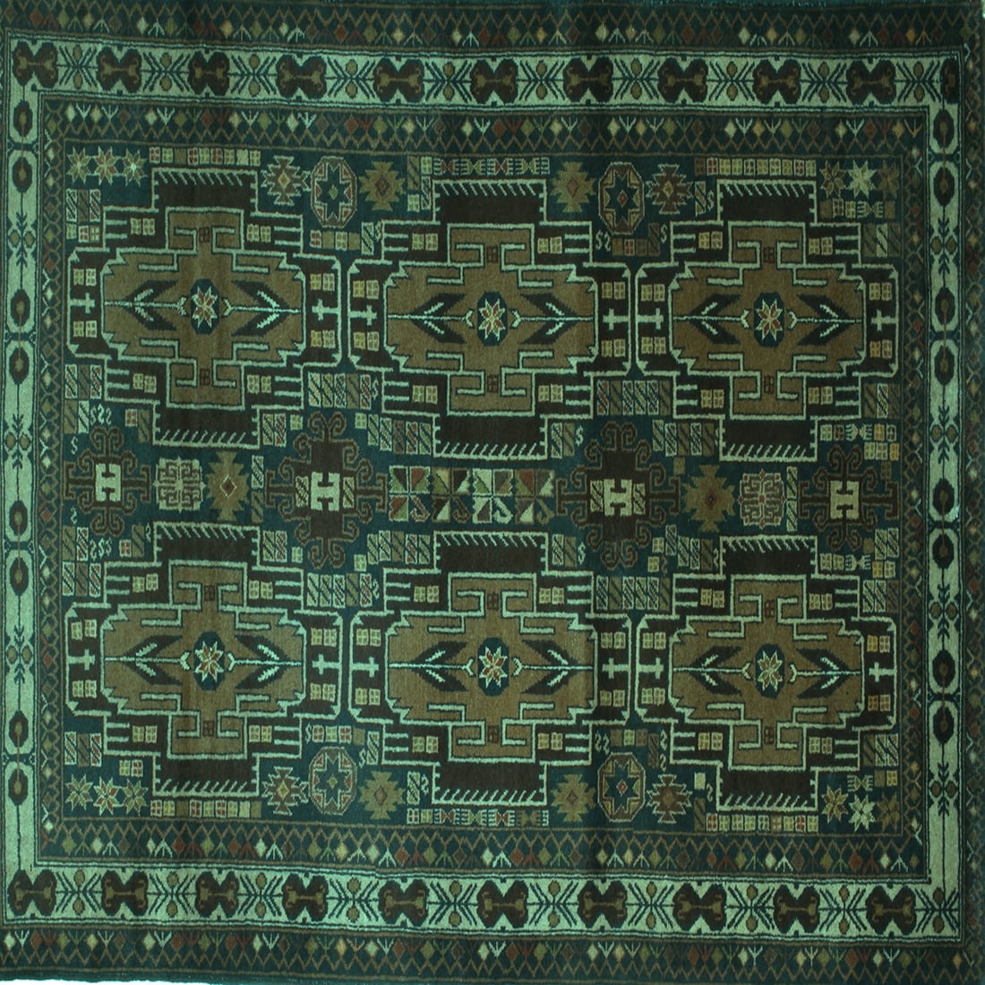 Ahgly Company Indoor Square Southwestern Turquoise Blue Country Area ...