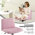thumbnail image 6 of Costway Criss Cross Legged Office Chair Ergonomic Mid Back Computer Desk Chair Pink, 6 of 10