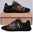 thumbnail image 3 of Black German Shepherd American Flag Shoes Women's Fashion Sneakers Tennis Running Shoes for Men Women Black Size 6, 3 of 7