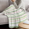 thumbnail image 3 of Green Pink Stripes Throw Blanket for Couch,Soft Lightweight Flannel Fleece Blanket,Gradient Geometric Smear Art Paint Microfiber Plush All Season Decorative Blankets for Sofa Office Travel 40"x50", 3 of 9