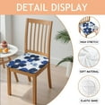 thumbnail image 2 of Blue Pioneer Flower Seat Covers for Dining Room Chairs Set Of 4,Stretch Printed Washable Chair Seat Cover with Elastic Ties and Button,Removable Waterproof Couch Cushion Covers, 2 of 6