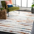 thumbnail image 2 of SAFAVIEH Berber Alphonse Abstract Shag Area Rug, 7' x 7' Square, Blue Rust/Ivory, 2 of 8