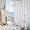 thumbnail image 3 of Sea Turtle Shower Curtain, Coastal Beach Decorative Fabric Bathroom Curtain Set with 12 Hooks, 71 x 71 Inch, 3 of 10