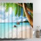 thumbnail image 2 of Cortina de baño de playa tropical, tela impermeable de poliéster, decoración de baño (tropical), 2 of 4