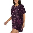 thumbnail image 2 of Fuzoiu Snowflakes and Hearts Print Women's Short-Sleeved Pajama Set,Lounge Sleepwear Set,Womens Pajama Sets 2 Piece,Button-Up Top and Shorts with Pockets-XX-Large, 2 of 7