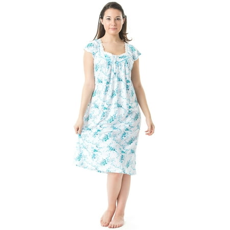 

Casual Nights Women s Short Sleeve Floral And Lace Nightgown