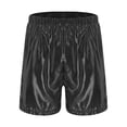 thumbnail image 3 of iiniim Men's Shiny Metallic Disco Shorts Loose Fit with Side Pockets for Casual Daily Party Wear Black 3XL, 3 of 7