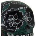 thumbnail image 4 of Small Dot Painted Wooden Decorated Sugar Skull Statue 4 Inch, 4 of 5