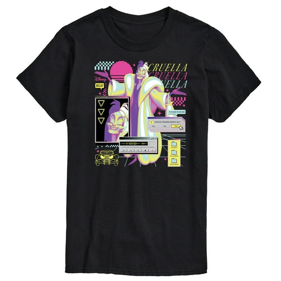 Disney Villians - Cruella Vapor Wave - Men's Short Sleeve Graphic T-Shirt