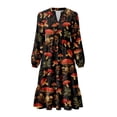 thumbnail image 2 of Uorisanigo Retro Mushroom Dress for Women Elegant with Pockets Flowy Casual Long Midi Dresses Comfortable Fashion Waist Party Work Dress, Size XX-Large, 2 of 7