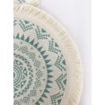thumbnail image 3 of Fennco Styles Boho Mandala Fringe Decorative Cotton Placemats 13-inch Round, Set of 4 - Green Heat Resistant Insulation Table Mats for Home Decor, Dining Table, Banquets and Special Events, 3 of 8