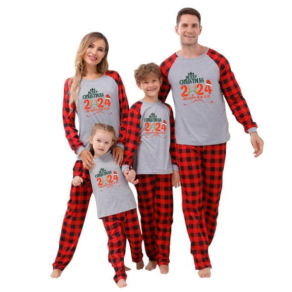 Penkiiy Christmas Pajamas for Family 2024 Matching Sets Lounge Sets for Women Couples Loungewear Sets Christmas Pjs 18 Months Red