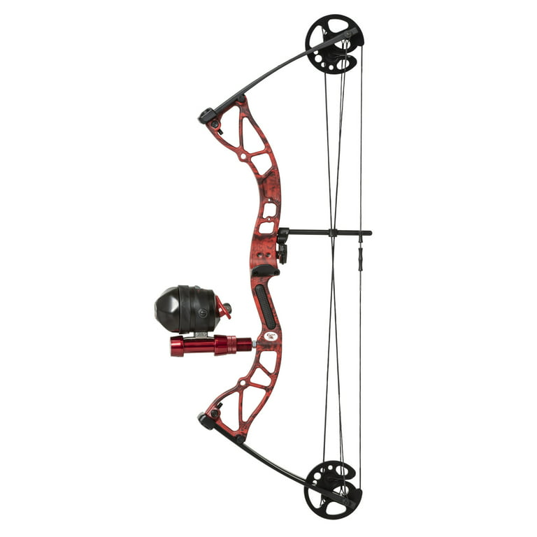 Cajun Bowfishing Shore Runner Compound Bowfishing Bow Ready to Fish Kit  with Arrow Rest, Bowfishing Reel, Reel Seat, Blister Buster Finger Pads
