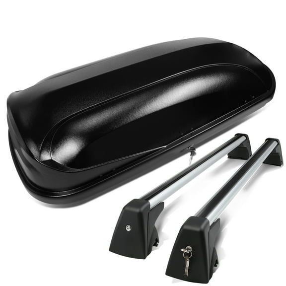 DNA Motoring PT-ZTL-8093-BK For 2009 to 2015 BMW X1 Pair Aluminum Roof Rail Corss Bar Top Waterproof Cargo Box Luggage Carrier w/Lock Keys 10 11 12 13 14 (Black)