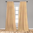 thumbnail image 5 of Ambesonne Floral Curtains, Monochrome Abstract Flowers, Pair of 28"x63", Orange Burnt Orange, 5 of 5