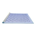 thumbnail image 2 of Ahgly Company Machine Washable Indoor Round Trellis Blue Contemporary Area Rugs, 6' Round, 2 of 4