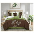 thumbnail image 2 of Bengal 7-Piece Bamboo Embroidered Comforter Set King Size - Sage Green Brown Ivory Bamboo Grass Microfiber Comforter Bedding, 2 of 9