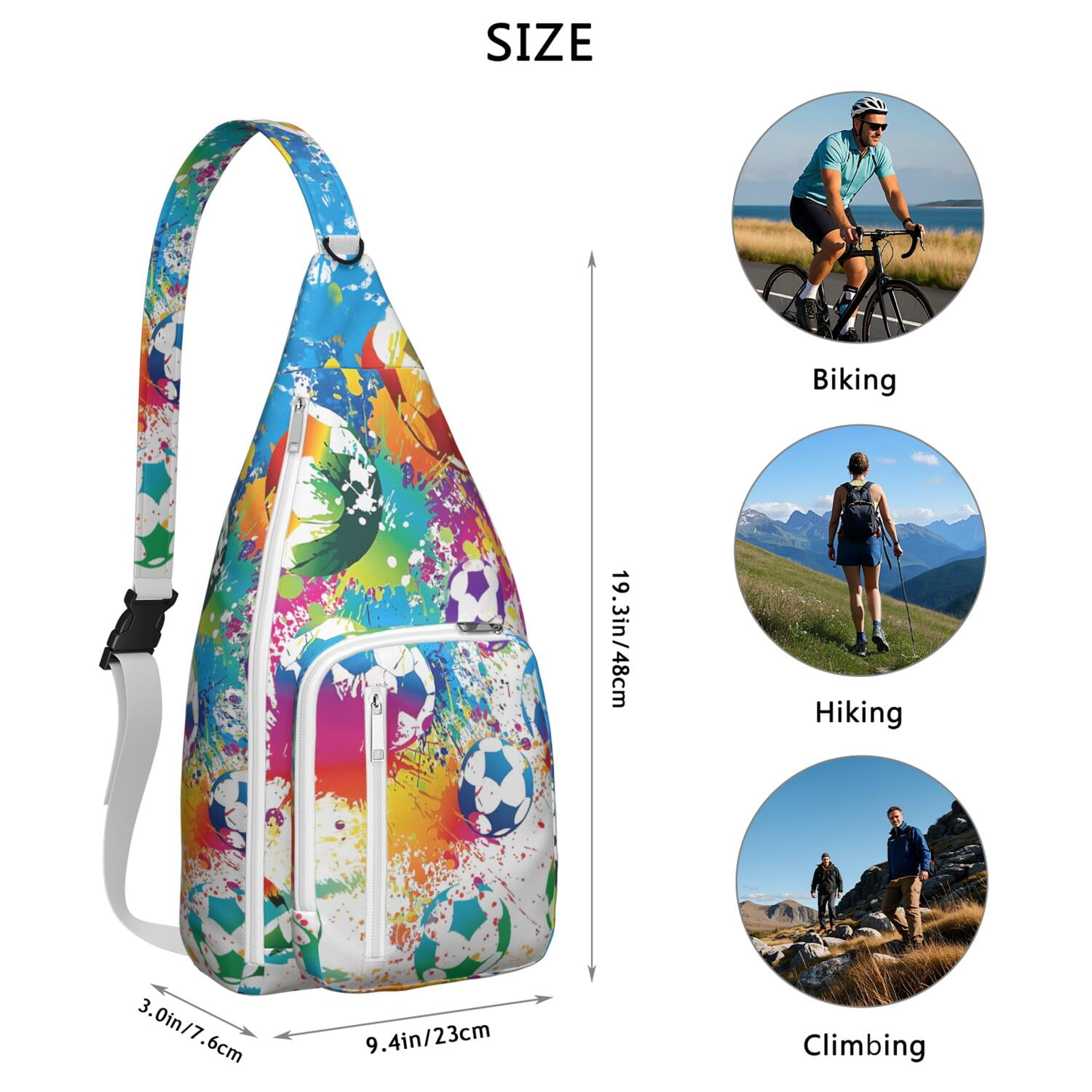 Training Essential Sling Backpack - Sports Print Shoulder Bag for Baseball, Football & Athletic Gear