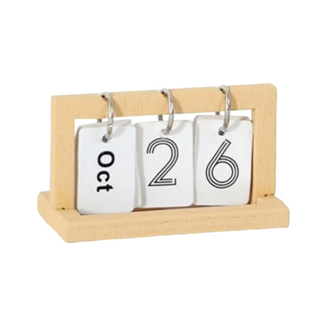 Mini Calendrier de Table Poupée Mini Kit Décoration Mini Calendrier de Bureau Mini Calendrier Flip Mini Calendrier de Bureau Ornement en Bois Ornement en Vrac Ornement de Noël Ornement de Noël Daté