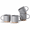 Gray-12 Ounces, variant on Black 15 Ounces Stackable Ceramic Coffee Mugs Set of 4 for Latte Cappuccino Cocoa