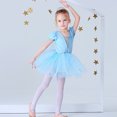 thumbnail image 4 of Justaucorps pour Filles, Danse Ballet, Robe Tutu à Jupe, Manches Courtes, Tenue de Danse, Robe de Princesse Elsa (avec Cape), 4 of 6