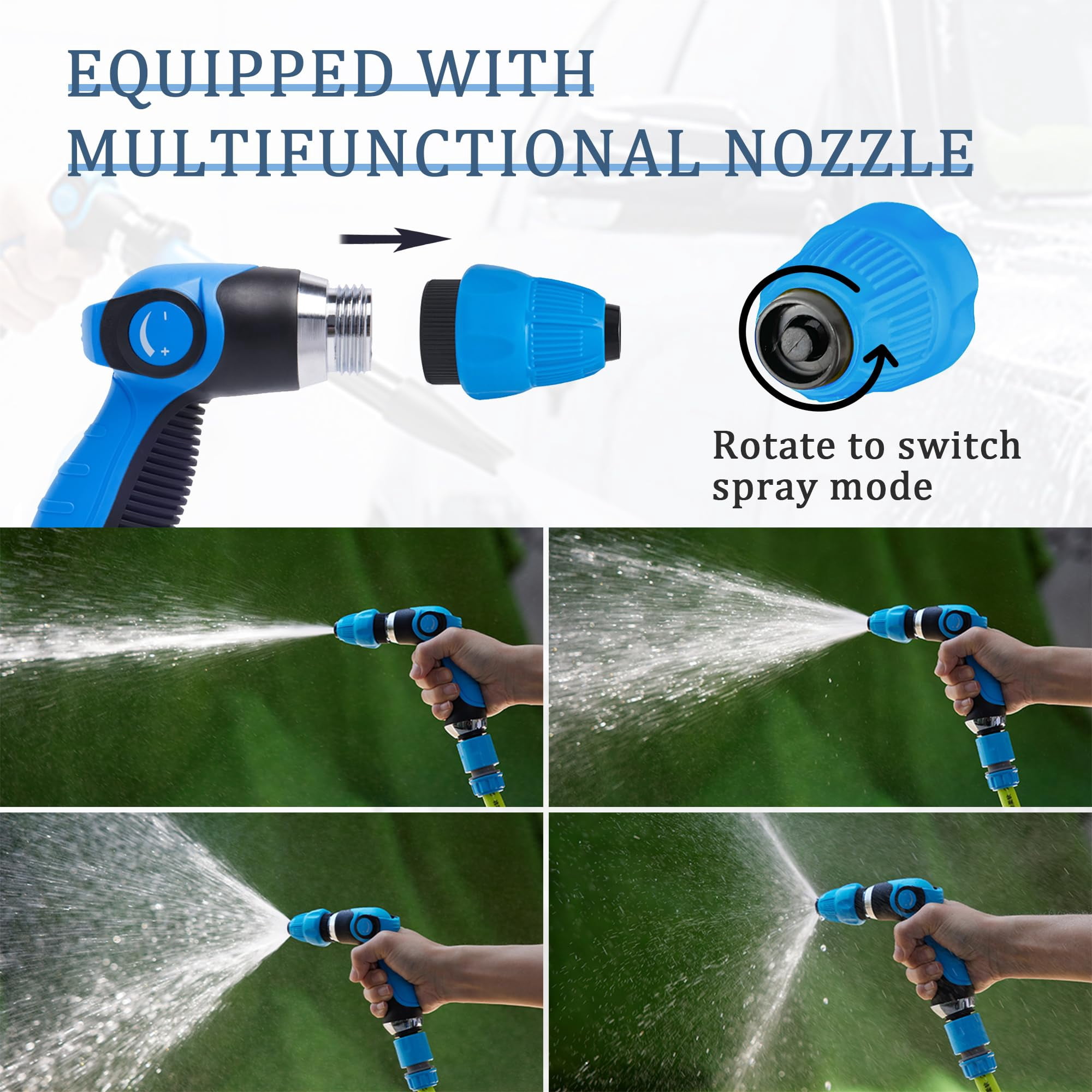 Car Wash Foam Gun Sprayer, Car Washing Kit with Washing Sponge & Absorbent Towel, Hose Nozzle Foam Cannon for Garden Cleaning