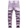 thumbnail image 2 of Boy's Stretch Fit Ripped Destroyed Jeans Pants Cargo Pants Classic Elastic Waist Straight Leg Multi-Pockets Comfy Kids Pants for Boys, 2 of 7