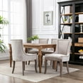 thumbnail image 4 of Bellemave Velvet Dining Room Chairs Set of 2, Upholstered Tufted Dining Chair with Solid Wood Legs for Kitchen (2-Pcs Set, Beige), 4 of 10